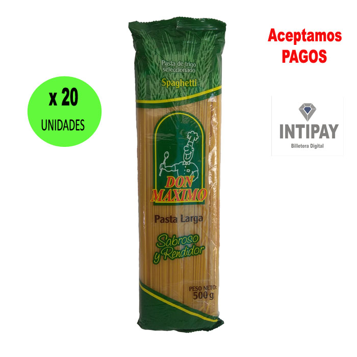 Fideos Spaghetti Don Máximo 10 kilos